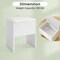 White Oxford Fabric Vanity Stool 2-in-1 Storage Padded Seat 220lb Capacity